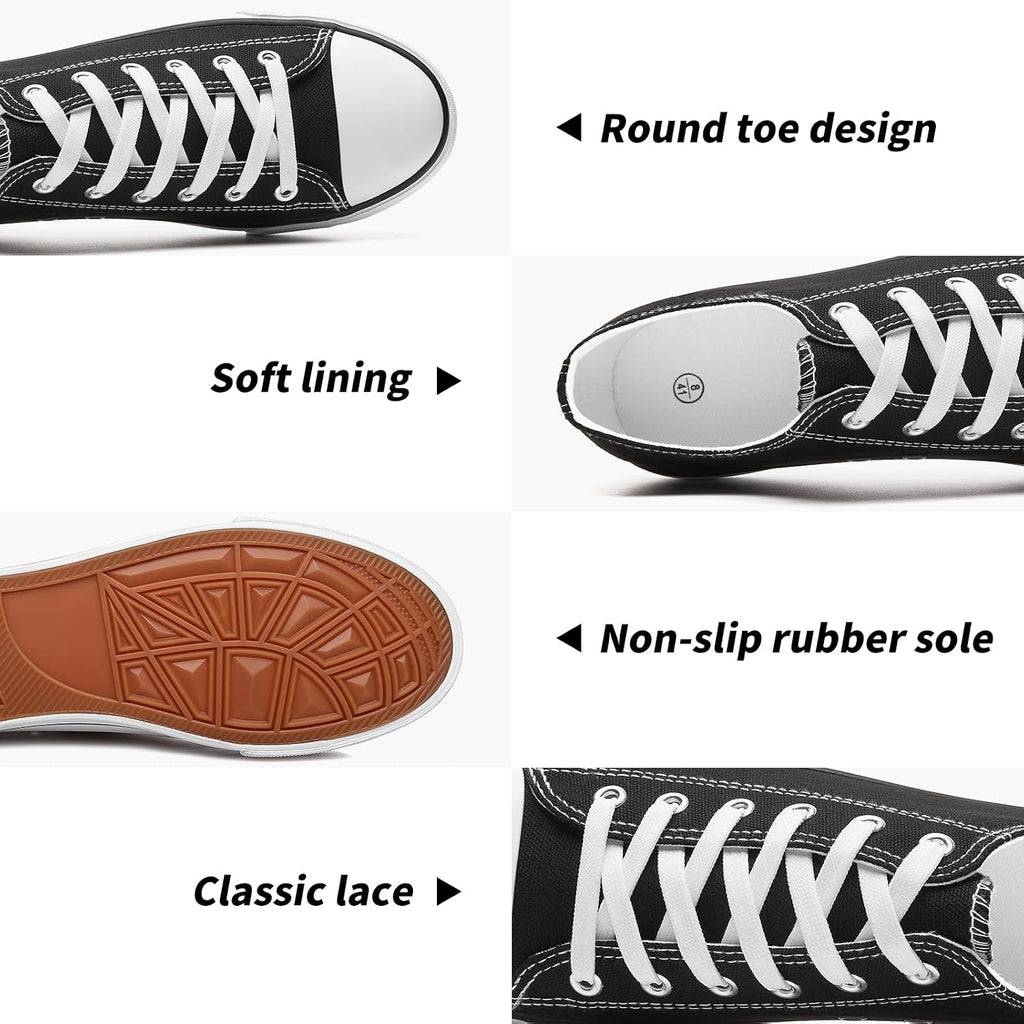 Men's Low Top Canvas Sneakers Classic Casual Shoes