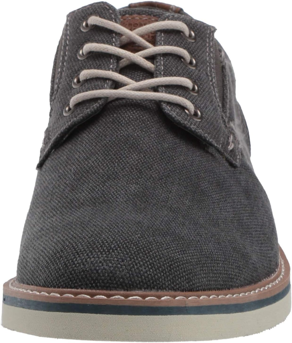 Men's Plain Toe Canvas Oxford Shoes Lace-Up Casual Footwear
