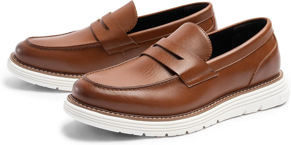 Men's Round Toe Slip-On Dress Shoes with Non-Slip Sole