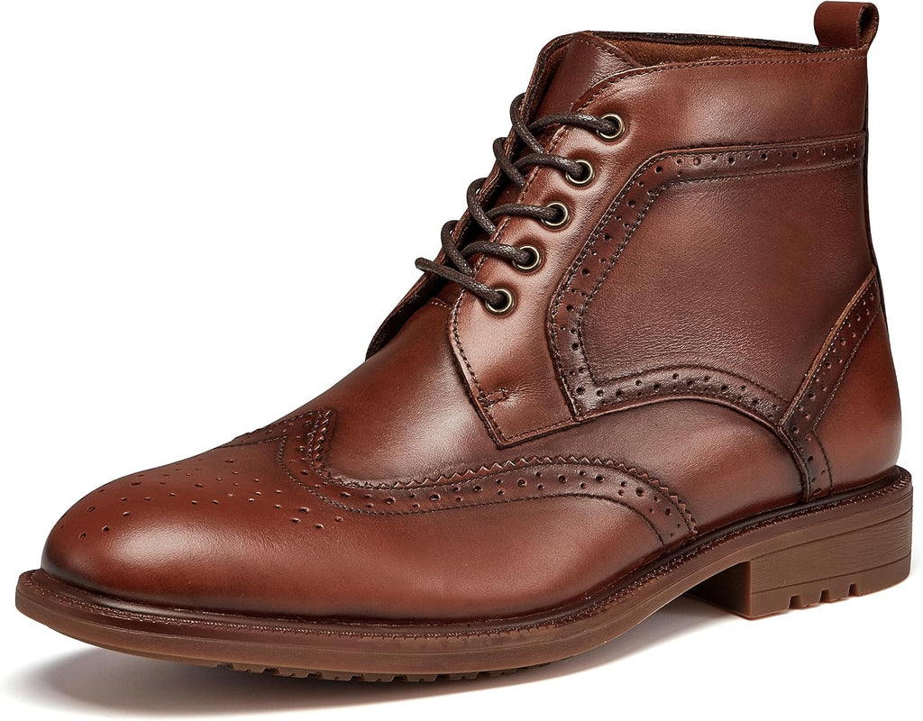 Men's Brogue Oxford Ankle Boots Classic Formal Dress Shoes
