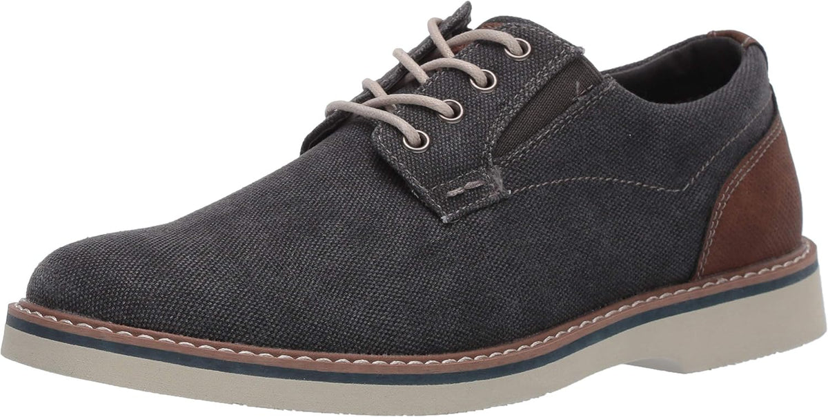 Men's Plain Toe Canvas Oxford Shoes Lace-Up Casual Footwear